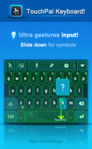 Touchpal's killer feature - slide down for symbols